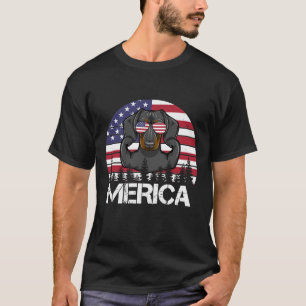 Dachshund Merica 4th of July Dog Shirt Funny