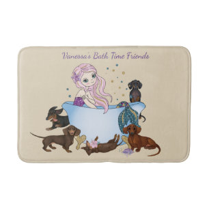 Dachshund Mermaid Bath Mat