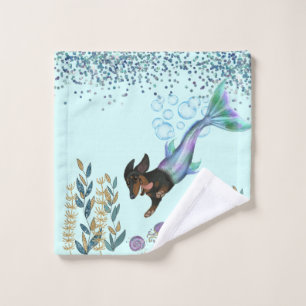Dachshund Mermaid Wash Cloth