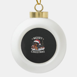 Dachshund Merry Christmas Classic T-Shirt Ceramic Ball Christmas Ornament