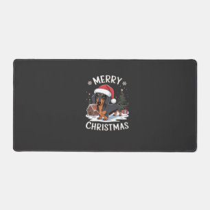 Dachshund Merry Christmas Classic T-Shirt Desk Mat