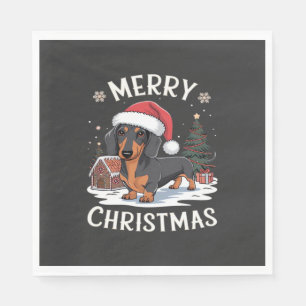 Dachshund Merry Christmas Classic T-Shirt Napkin