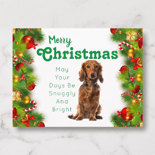 Dachshund Merry Christmas Holiday Card