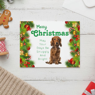 Dachshund Merry Christmas Holiday Card
