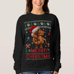 Dachshund Merry Christmas Tree Light Pajama Dackel Sweatshirt