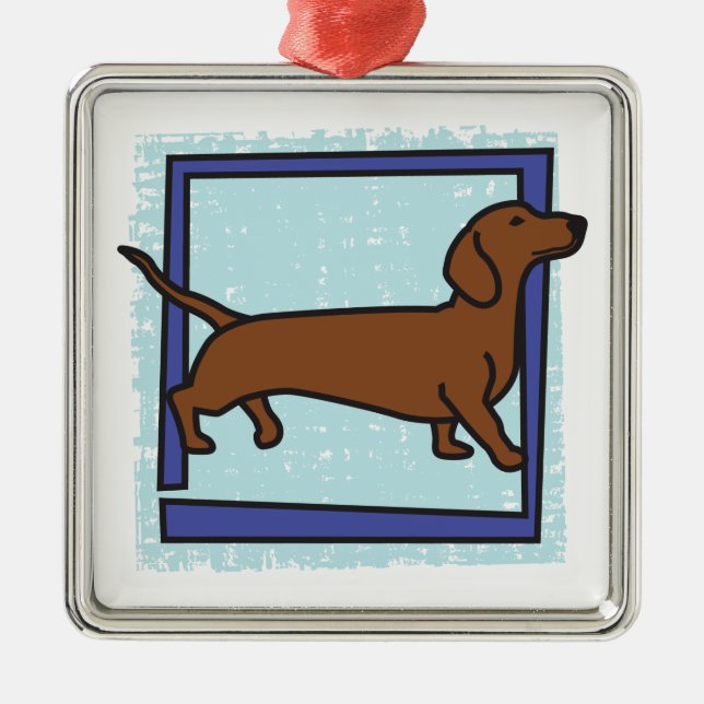 Dachshund Metal Tree Decoration (Front)