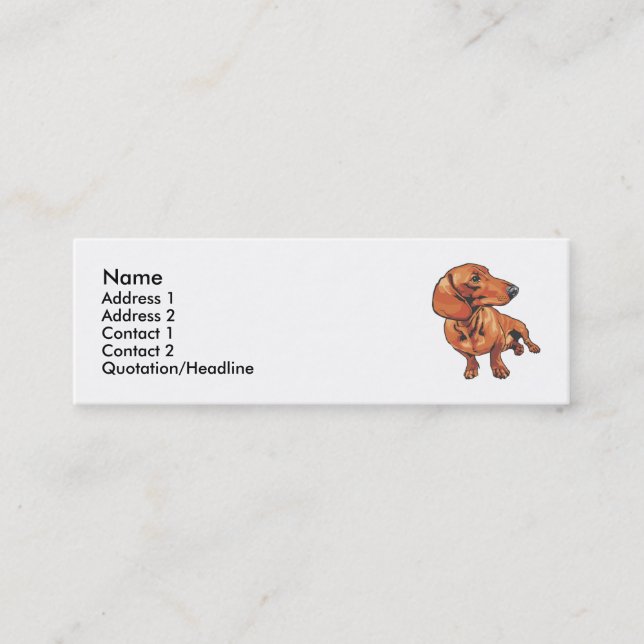 Dachshund Mini Business Card (Front)