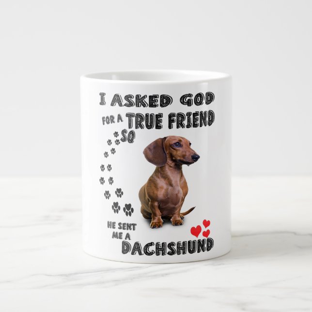 Dachshund Miniature Gift, Sausage Dog, Weenie Wog, Large Coffee Mug (Front)