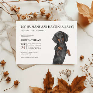 Dachshund Minimalist Puppy Dog Baby Shower Invitation