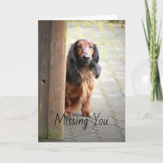 Dachshund Missing You Greeting Card