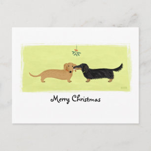 Dachshund Mistletoe Kiss Dogs Christmas Holiday