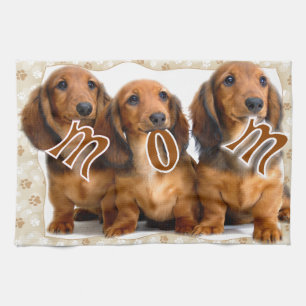 Dachshund MOM Tea Towel