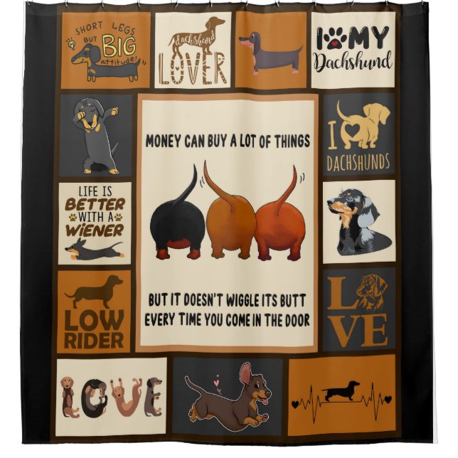 Dachshund Money Can Buy A Lot Of Things Dachshund Shower Curtain (Front)