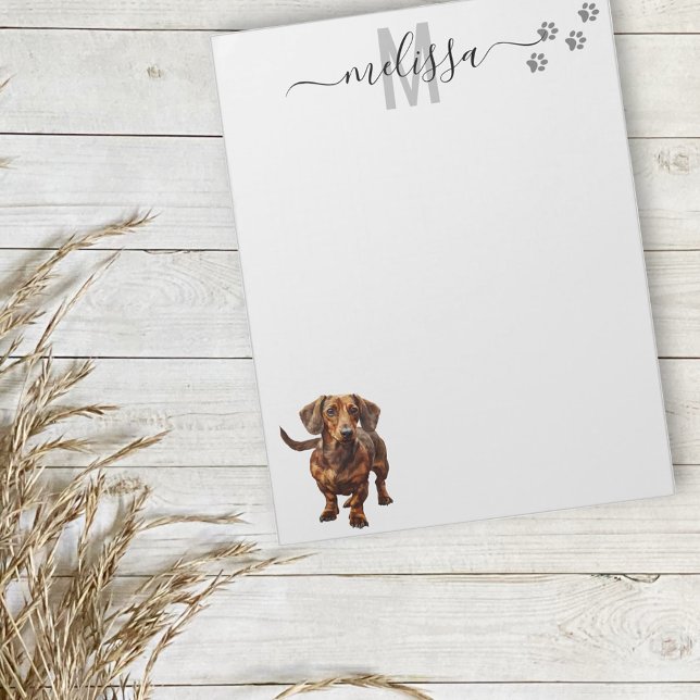 Dachshund Monogram Personalised  Notepad (Creator Uploaded)