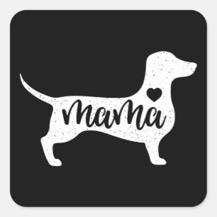 Dachshund Mors Day Mama Dog Mum Paw Lover Gift Square Sticker