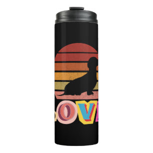 Dachshund Motiv Love Retro Design Thermal Tumbler