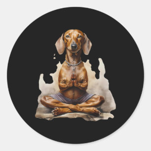 Dachshund Muay Thai Boxing Karate Kickboxing Marti Classic Round Sticker