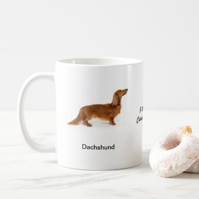 Dachshund Mug - With two images and a motif (With Donut)