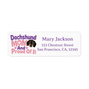 Dachshund Mum and Proud of It Return Address Label