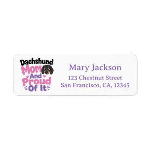 Dachshund Mum and Proud of It Return Address Label