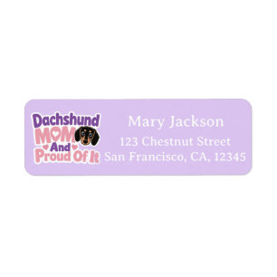 Dachshund Mum and Proud of It Return Address Label