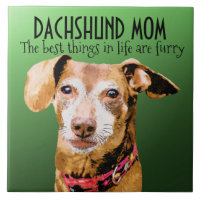 Dachshund Mum Ceramic Tile