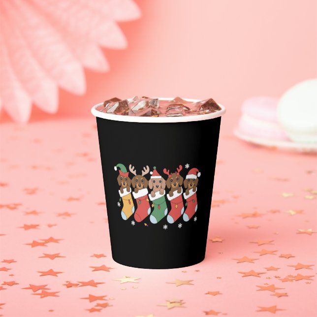 Dachshund Mum Christmas Dog Lover Gift New Year  Paper Cups (Insitu)