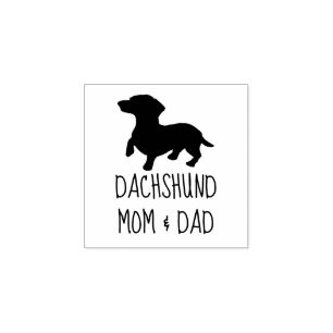 Dachshund Mum & Dad Rubber Stamp