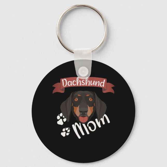 Dachshund Mum, Dog Mum Key Ring (Front)