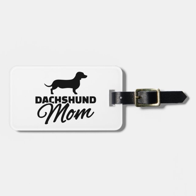 Dachshund Mum Luggage Tag (Front Horizontal)