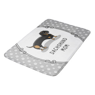 Dachshund Mum (S black & tan) - Cute dog mum Bath Mat