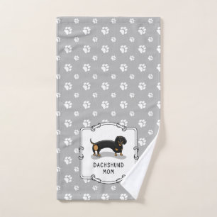 Dachshund Mum (S black & tan) - Cute dog mum Bath Towel Set