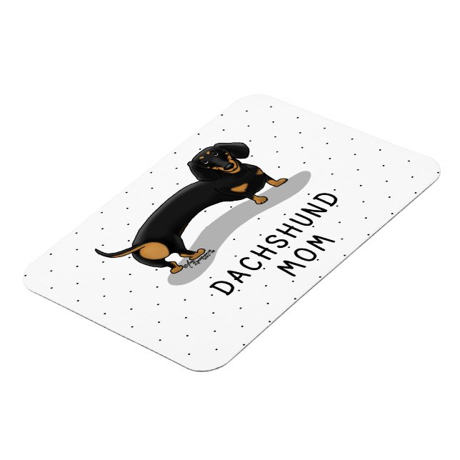 Dachshund Mum (S black & tan) - Cute dog mum Magnet (Left Side)