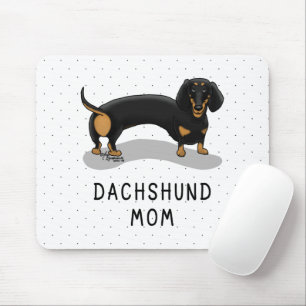 Dachshund Mum (S black & tan) - Cute dog mum Mouse Pad