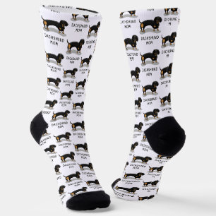 Dachshund Mum (S black & tan) Cute dog mum Socks