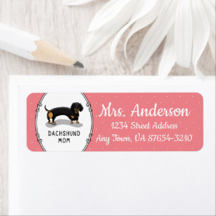 Dachshund Mum (S black & tan) - Cute dog Return Address Label