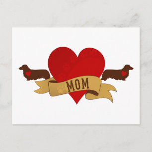 Dachshund Mum [Tattoo style] Postcard
