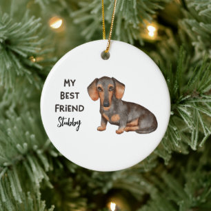 Dachshund My Best Friend Custom Pet Name   Ceramic Ornament