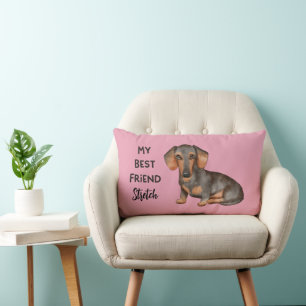 Dachshund My Best Friend Custom Pet Name Lumbar Cushion