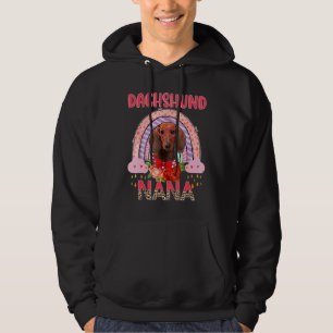 Dachshund Nana Cute Rainbow Rainy Dog Mother's Da Hoodie