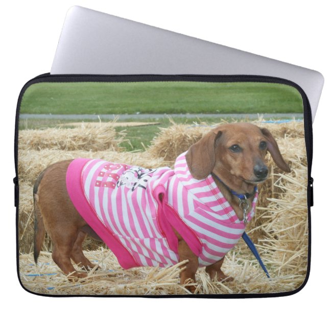 Dachshund Neoprene Laptop Sleeve 13 inch (Front)