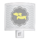 Dachshund Night Light Yellow and Grey for Nursery