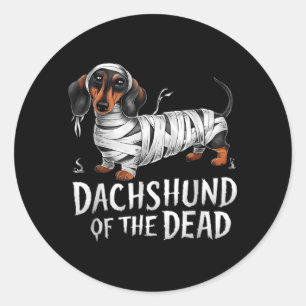Dachshund Of Dead Halloween Mummy Dog Classic Round Sticker