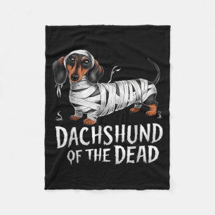 Dachshund Of Dead Halloween Mummy Dog Fleece Blanket