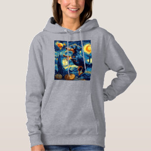 Dachshund of van gogh starry night halloween Funny Hoodie