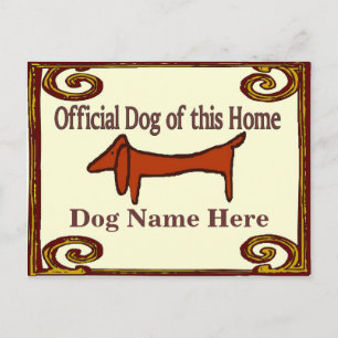 Dachshund Official Dog Sign Postcard
