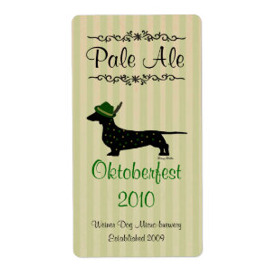 Dachshund Oktoberfest Home brewed beer Labels