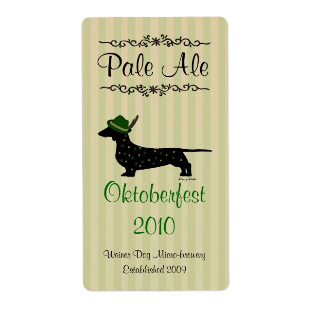 Dachshund Oktoberfest Home brewed beer Labels (Front)
