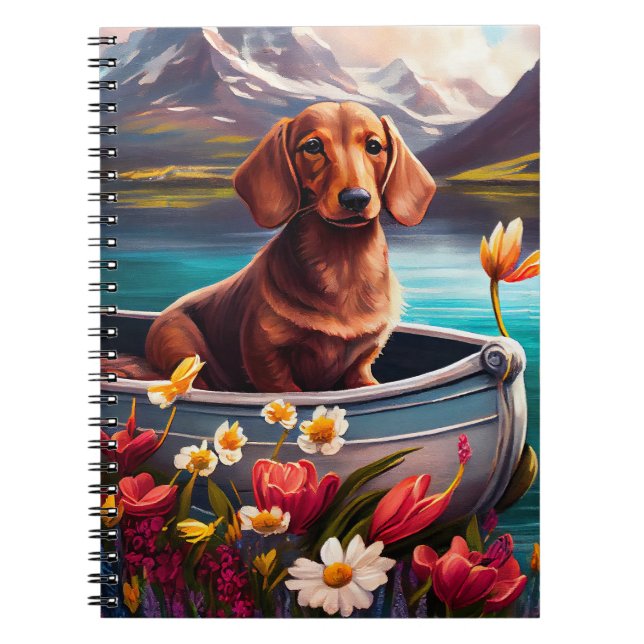 Dachshund on a Paddle: A Scenic Adventure Notebook (Front)