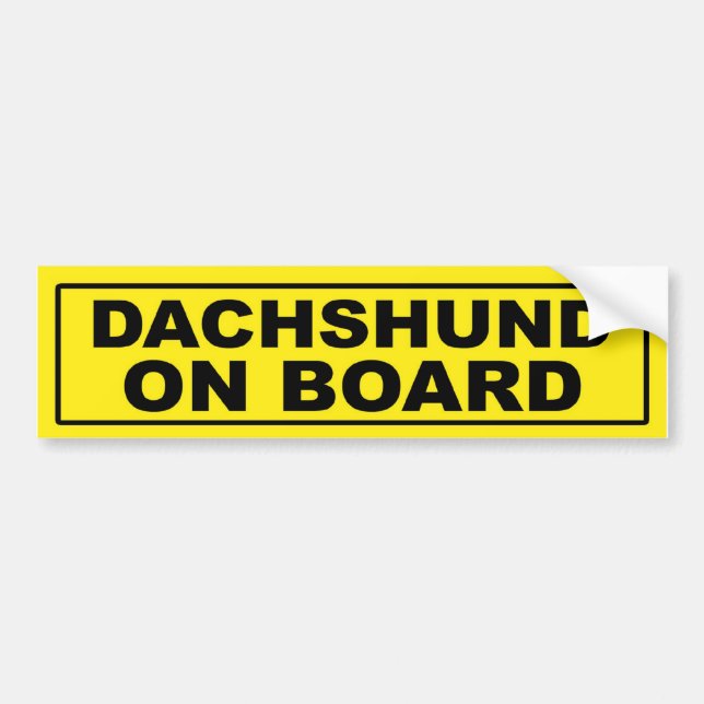 Dachshund on Board Bumper Sticker (Front)